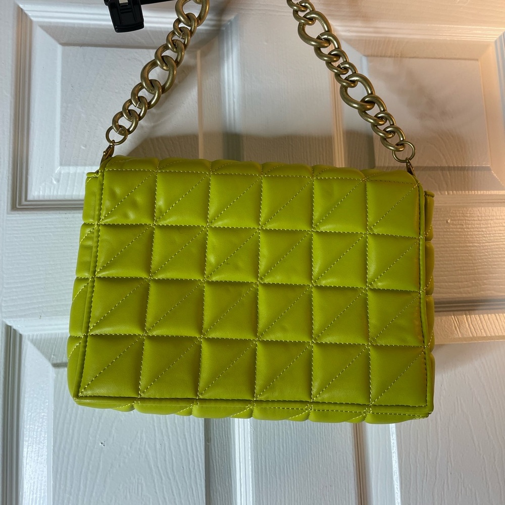 zara large lime green bag